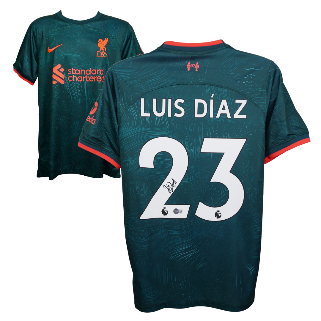 Luis Diaz Signed Liverpool FC Away Soccer Jersey #23 with Beckett COA